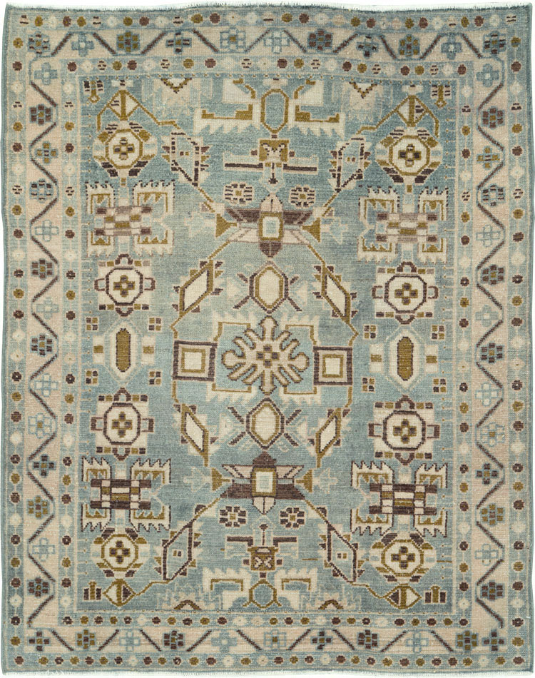 Vintage Persian Malayer Throw Rug, No.26955 - Galerie Shabab