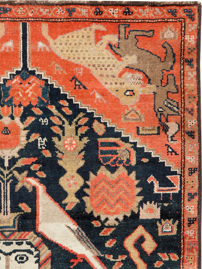 Antique Persian Kurdish Pictorial Rug, No.26983 - Galerie Shabab