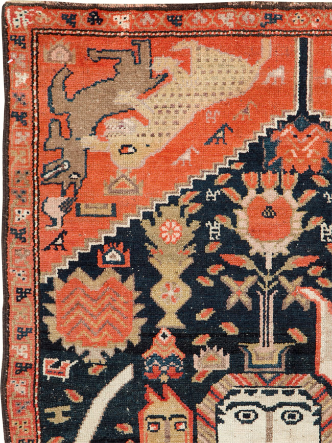 Antique Persian Kurdish Pictorial Rug, No.26983 - Galerie Shabab