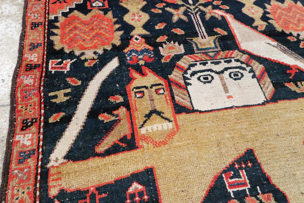 Antique Persian Kurdish Pictorial Rug, No.26983 - Galerie Shabab
