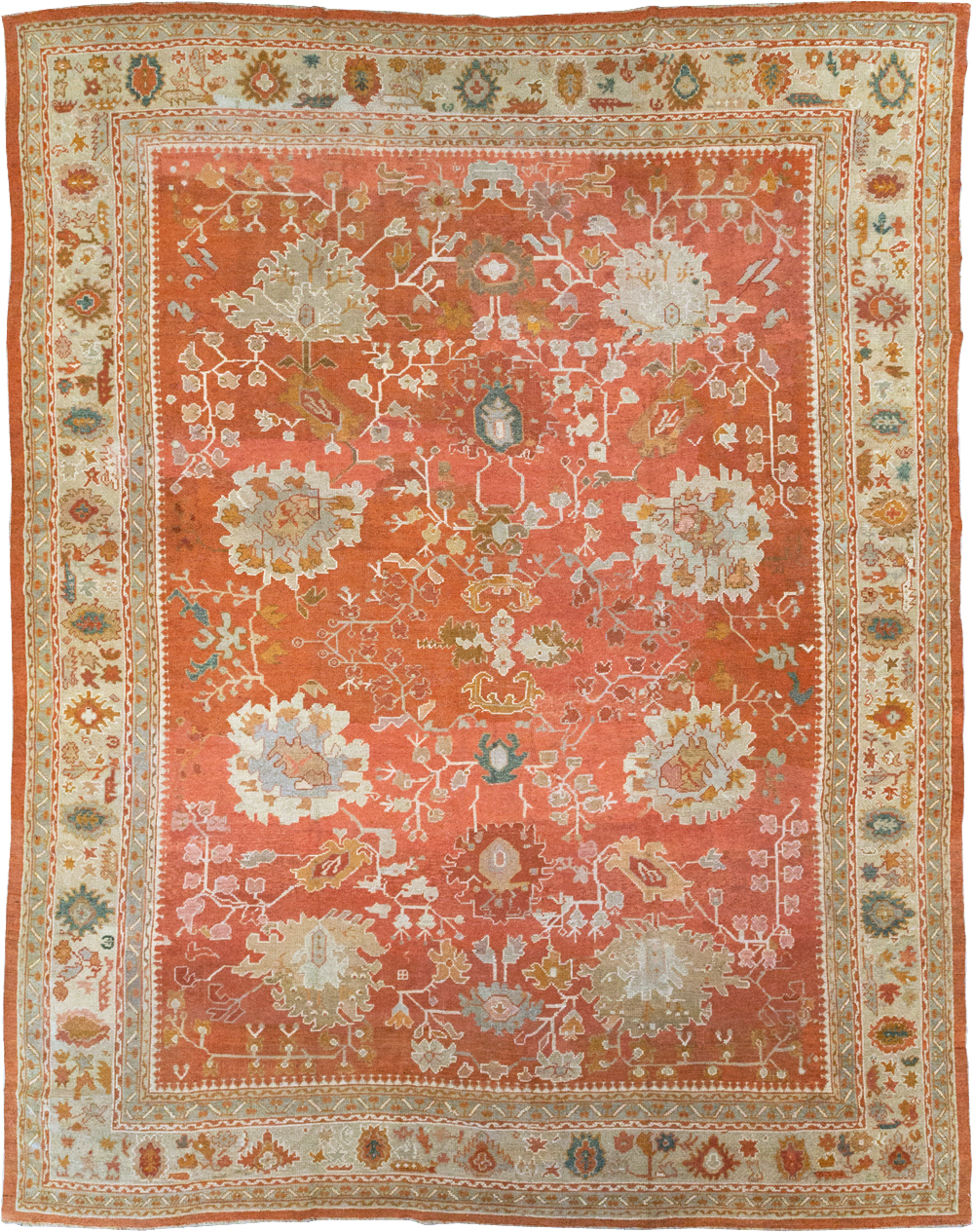 Antique Turkish Oushak Large Carpet, No.26986 - Galerie Shabab