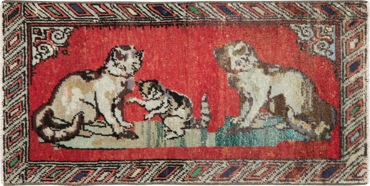 Vintage Turkish Anatolian Pictorial Rug, No.26987 - Galerie Shabab
