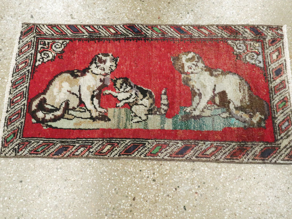 Vintage Turkish Anatolian Pictorial Rug, No.26987 - Galerie Shabab