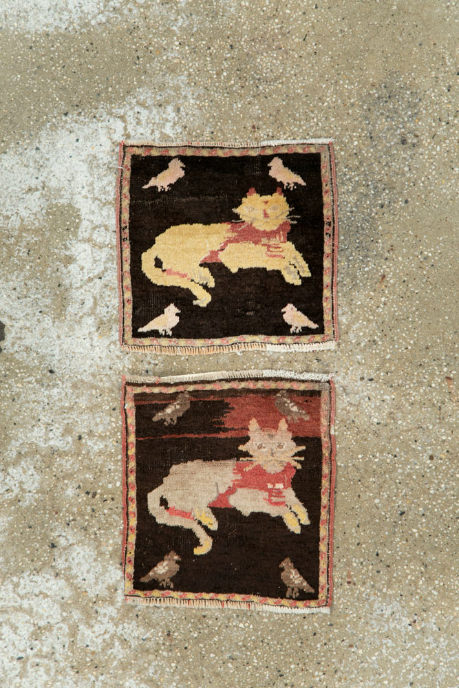 Vintage Russian Karabagh Pictorial Rug (Pair: 1 of 2), No.26988 - Galerie Shabab