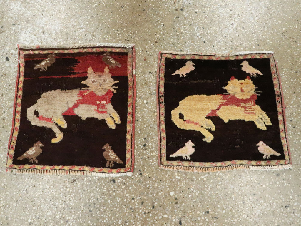 Vintage Russian Karabagh Pictorial Rug (Pair: 1 of 2), No.26988 - Galerie Shabab