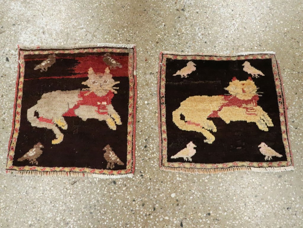 Vintage Russian Karabagh Pictorial Rug (Pair: 1 of 2), No.26988 - Galerie Shabab