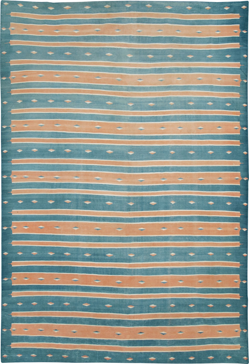 Reversible Vintage Indian Dhurrie, No.26993 - Galerie Shabab