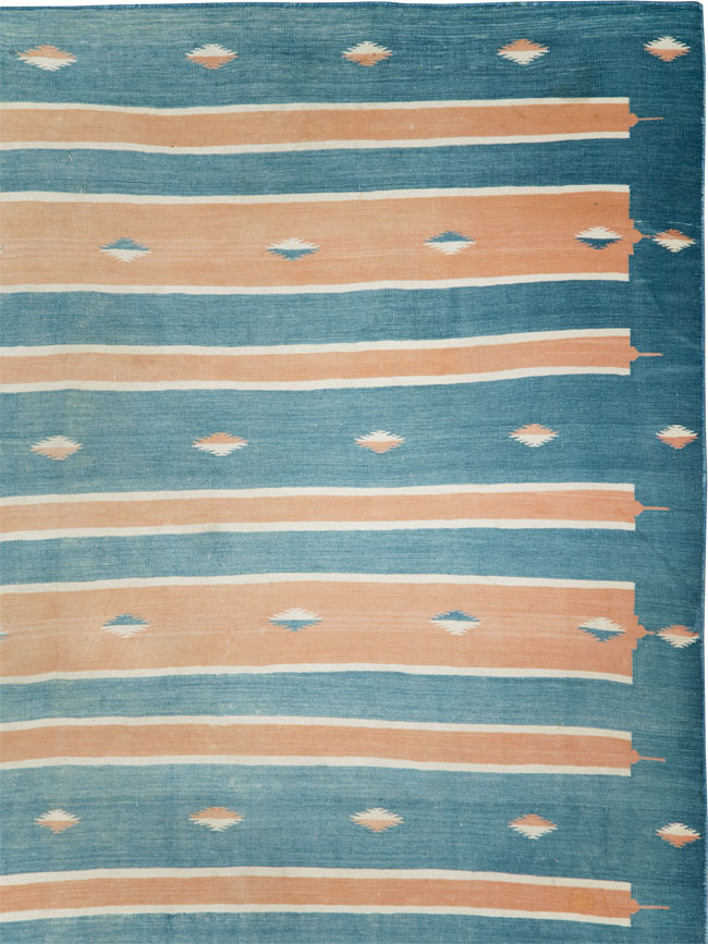 Reversible Vintage Indian Dhurrie, No.26993 - Galerie Shabab