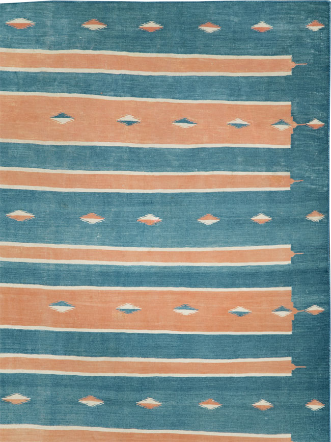 Reversible Vintage Indian Dhurrie, No.26993 - Galerie Shabab