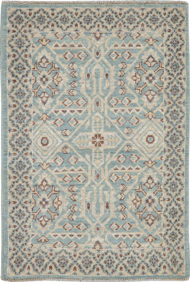 Contemporary Indian Agra Throw Rug, No.26995 - Galerie Shabab