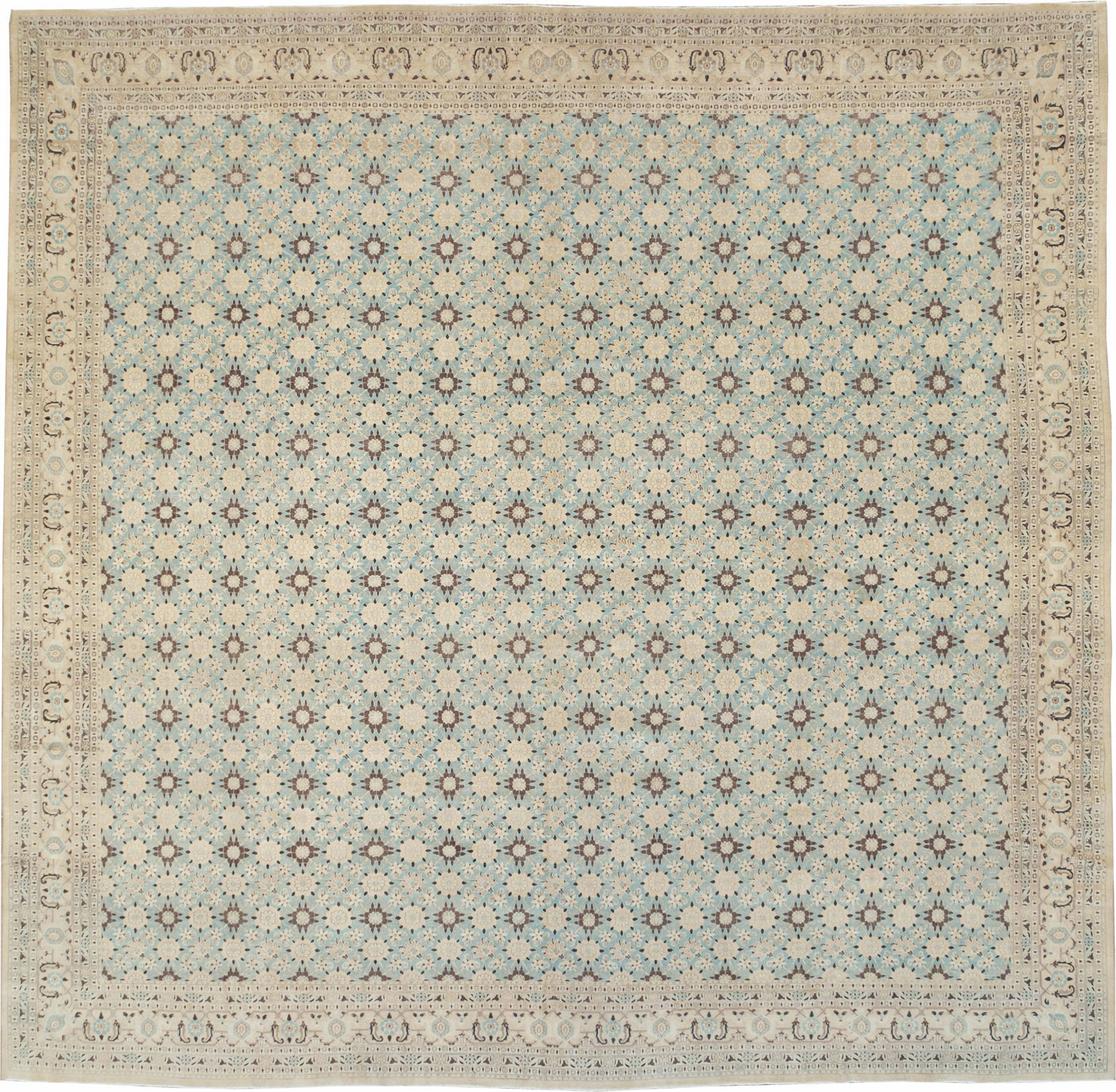 Vintage Persian Mashad Square Carpet, No.27004 - Galerie Shabab