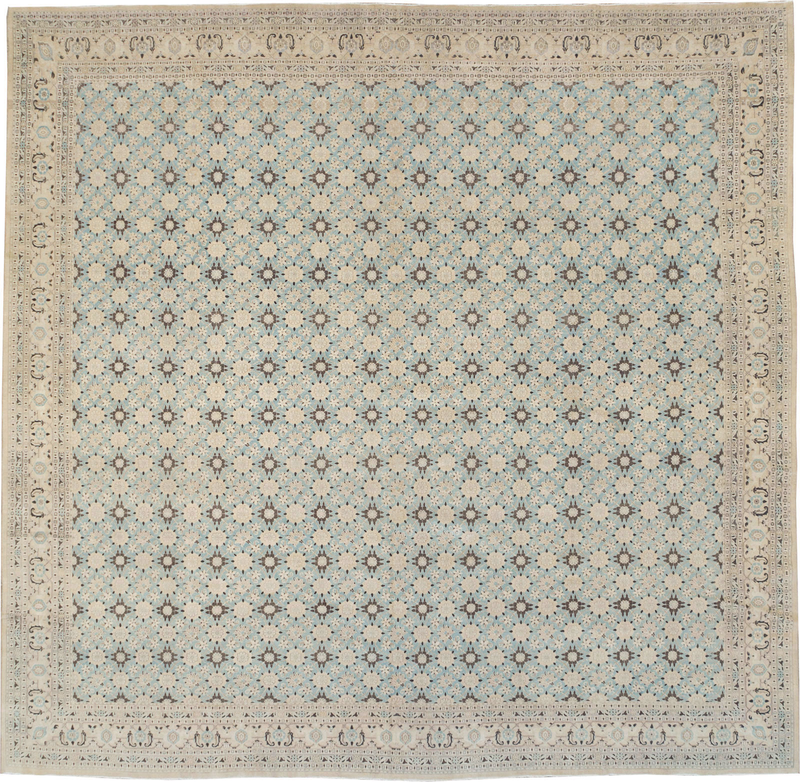 Vintage Persian Mashad Square Carpet, No.27004 - Galerie Shabab
