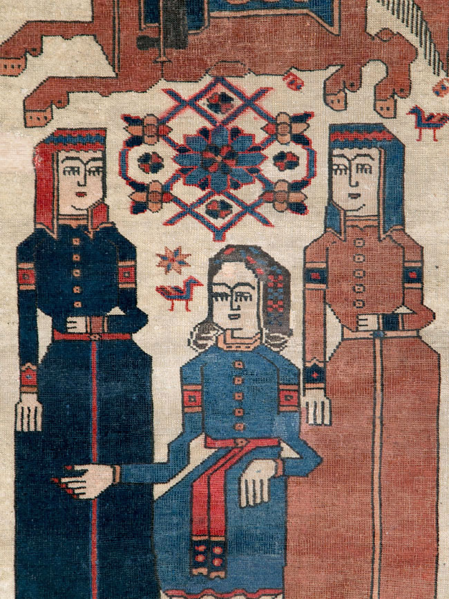 Vintage Persian Pictorial Bakhtiari Rug, No.27005 - Galerie Shabab