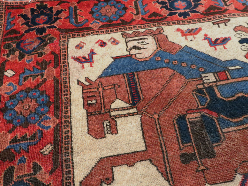 Vintage Persian Pictorial Bakhtiari Rug, No.27005 - Galerie Shabab