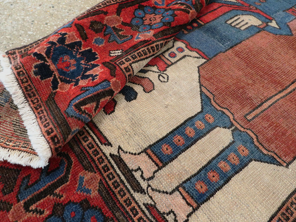Vintage Persian Pictorial Bakhtiari Rug, No.27005 - Galerie Shabab