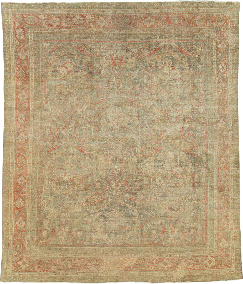 Antique Persian Mahal Distressed Carpet, No.27025 - Galerie Shabab