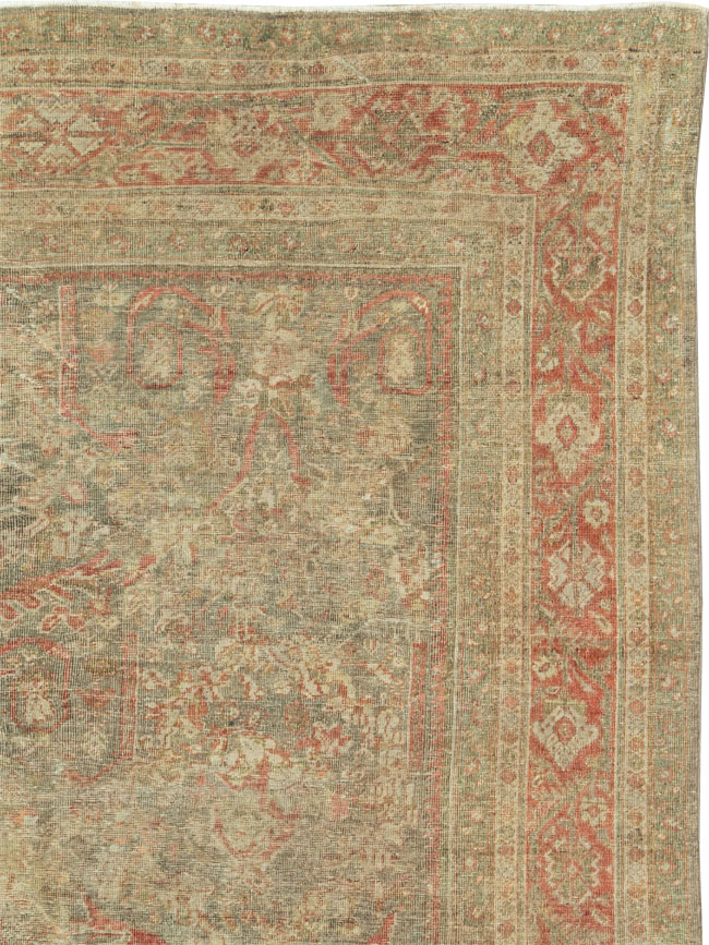 Antique Persian Mahal Distressed Carpet, No.27025 - Galerie Shabab