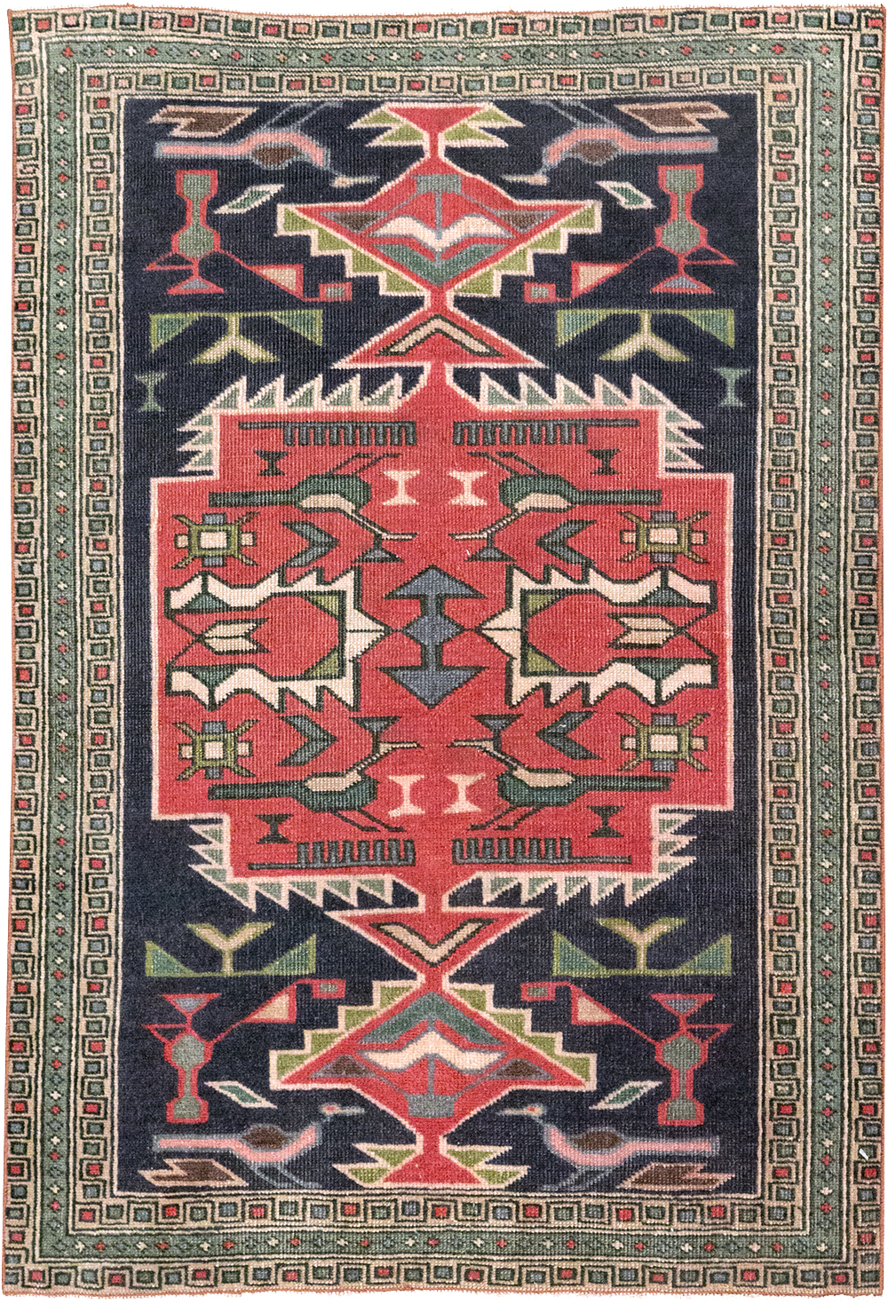 Vintage Persian Ardabil Throw Rug (Pair: 1 of 2), No.27042 - Galerie Shabab