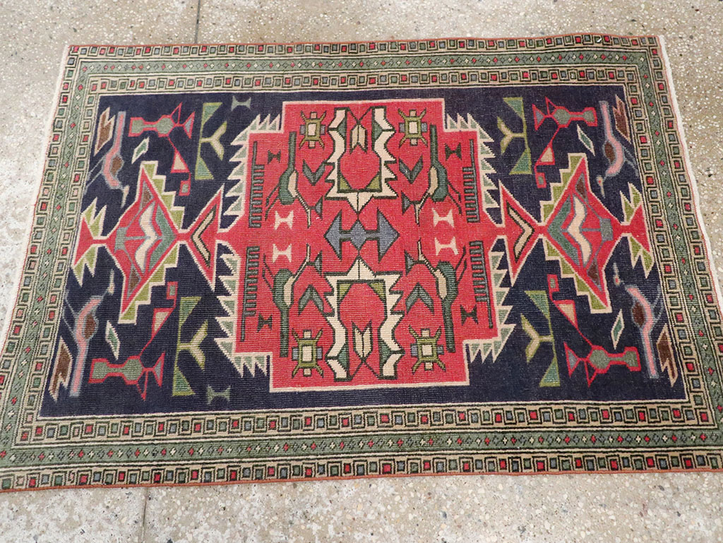 Vintage Persian Ardabil Throw Rug (Pair: 1 of 2), No.27042 - Galerie Shabab