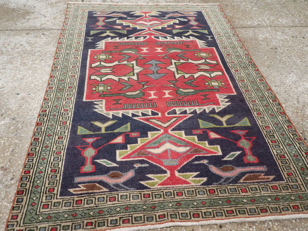 Vintage Persian Ardabil Throw Rug (Pair: 1 of 2), No.27042 - Galerie Shabab