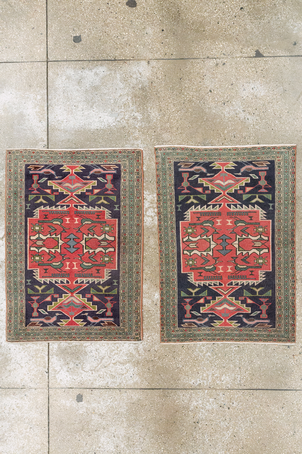 Vintage Persian Ardabil Throw Rug (Pair: 1 of 2), No.27042 - Galerie Shabab