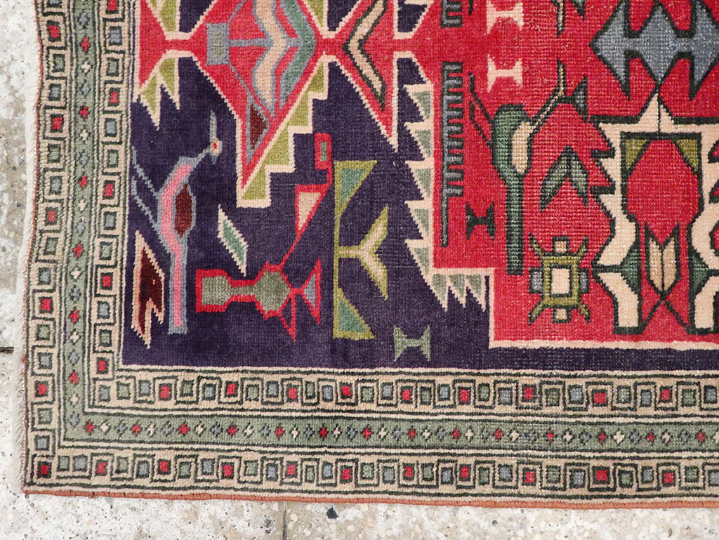 Vintage Persian Ardabil Throw Rug , No.27043 - Galerie Shabab