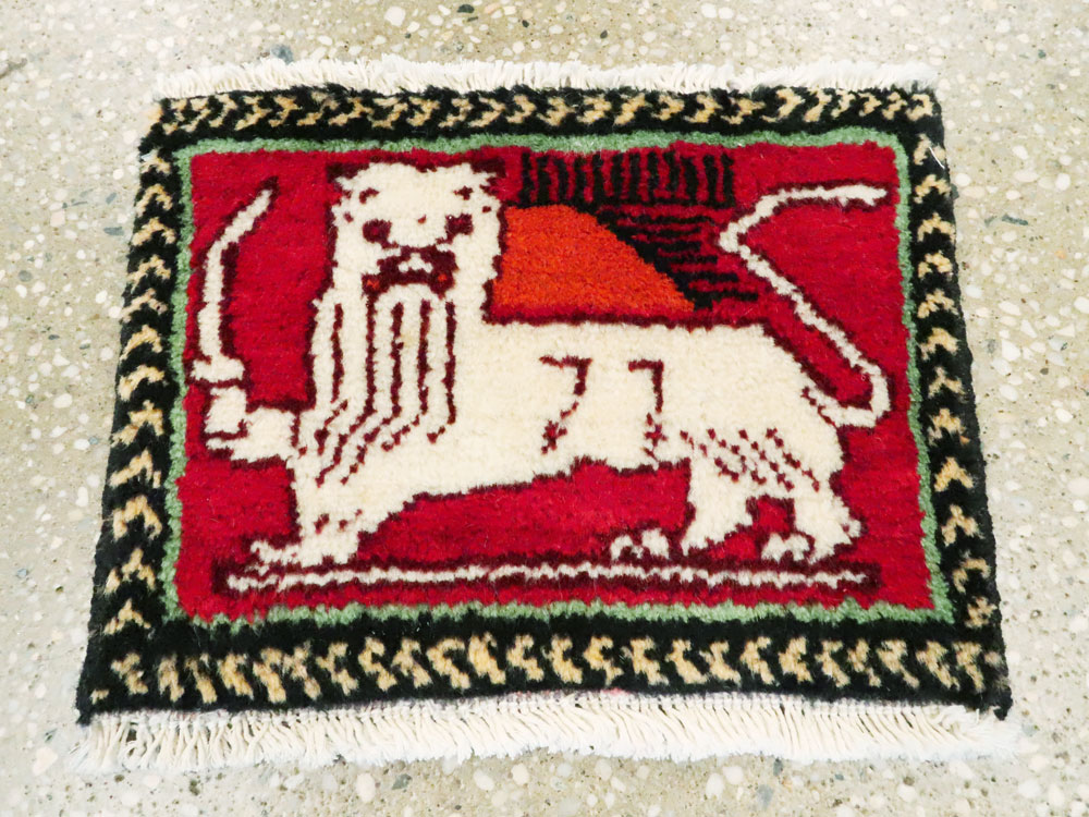 Vintage Persian Pictorial Baluch Rug (Pair: 1 of 2), No.27045 - Galerie Shabab