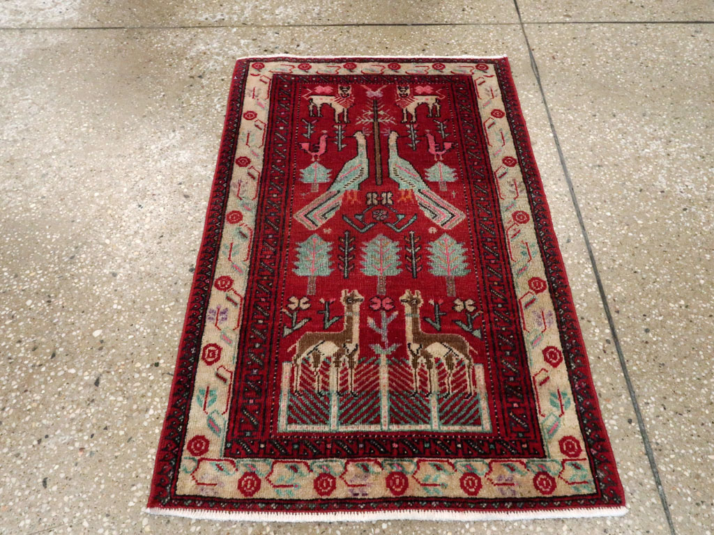Vintage Central Asian Pictorial Turkoman Throw Rug (Pair: 2 of 2), No.27050 - Galerie Shabab