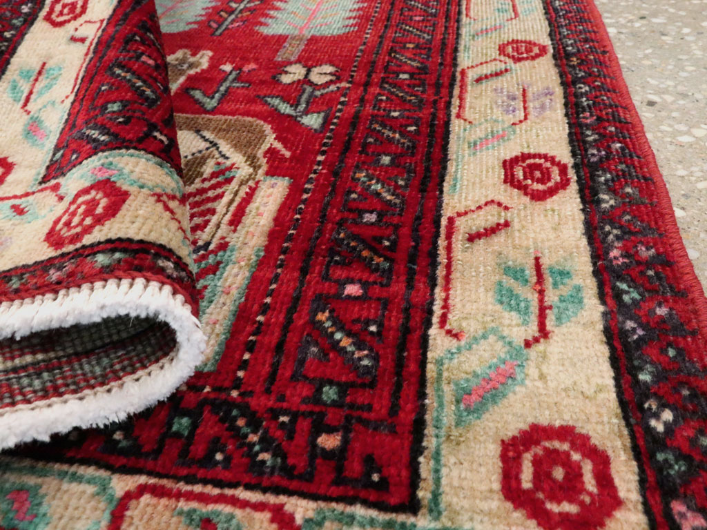 Vintage Central Asian Pictorial Turkoman Throw Rug (Pair: 2 of 2), No.27050 - Galerie Shabab