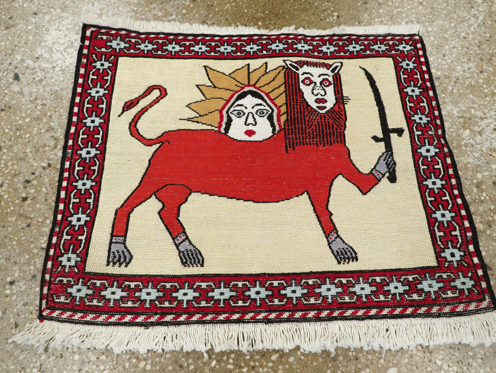 Vintage Persian Pictorial Kilim (Pair: 1 of 2), No.27057 - Galerie Shabab