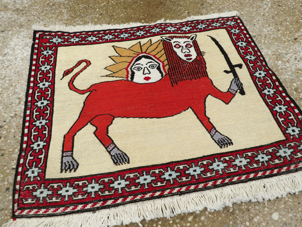 Vintage Persian Pictorial Kilim (Pair: 1 of 2), No.27057 - Galerie Shabab