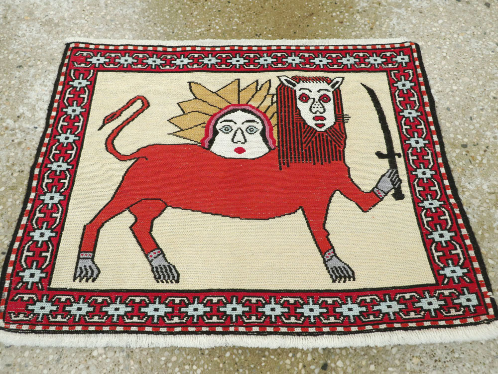 Vintage Persian Pictorial Kilim (Pair: 2 of 2), No.27058 - Galerie Shabab