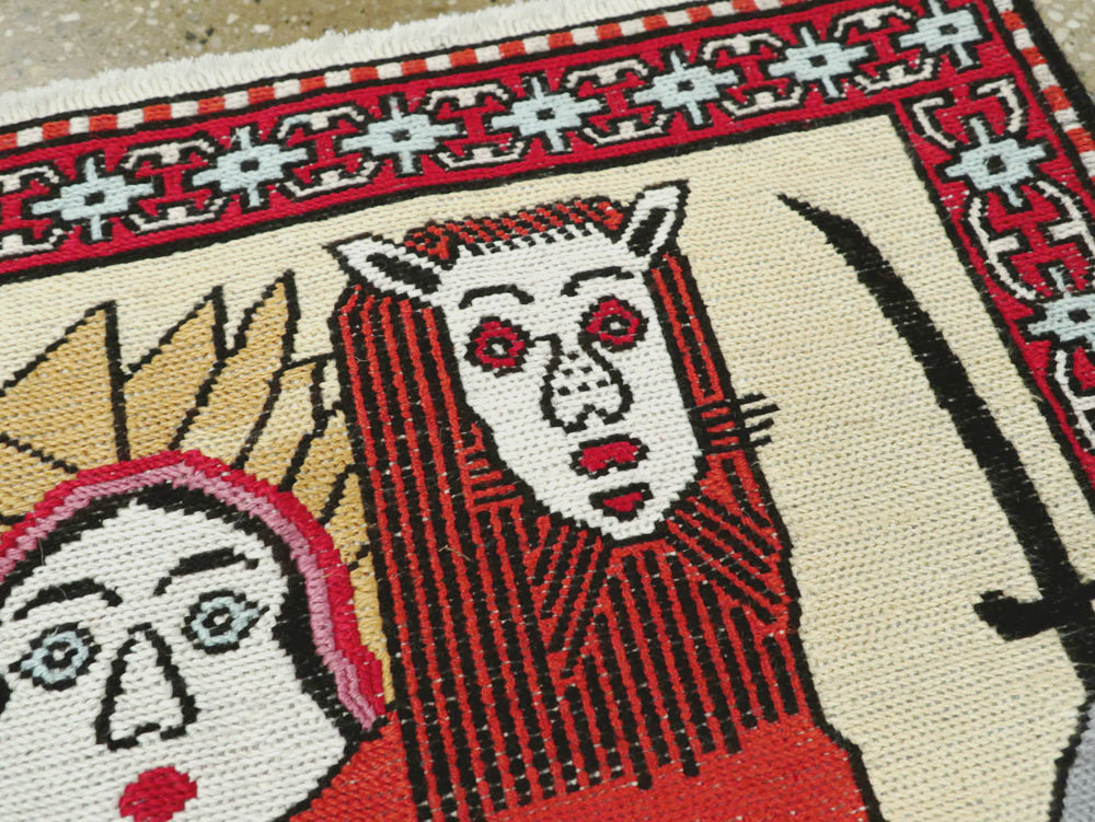 Vintage Persian Pictorial Kilim (Pair: 2 of 2), No.27058 - Galerie Shabab