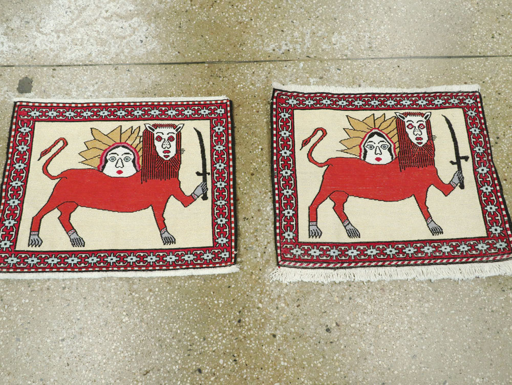 Vintage Persian Pictorial Kilim (Pair: 2 of 2), No.27058 - Galerie Shabab