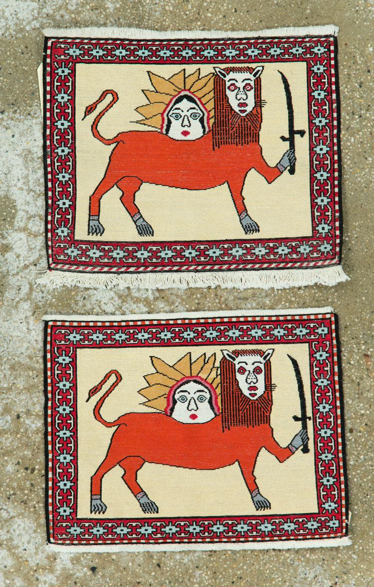 Vintage Persian Pictorial Kilim (Pair: 2 of 2), No.27058 - Galerie Shabab