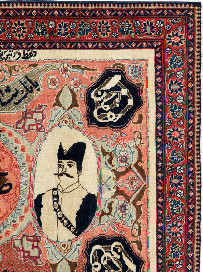 Antique Persian Tabriz Pictorial Rug, No.27060 - Galerie Shabab