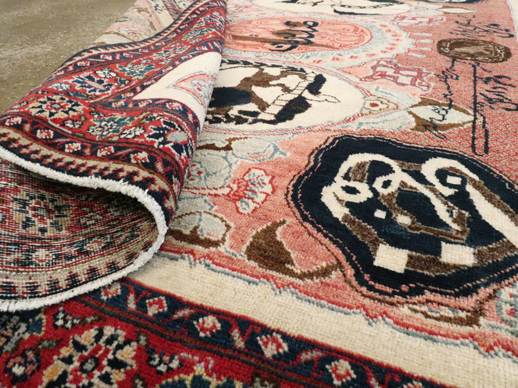 Antique Persian Tabriz Pictorial Rug, No.27060 - Galerie Shabab