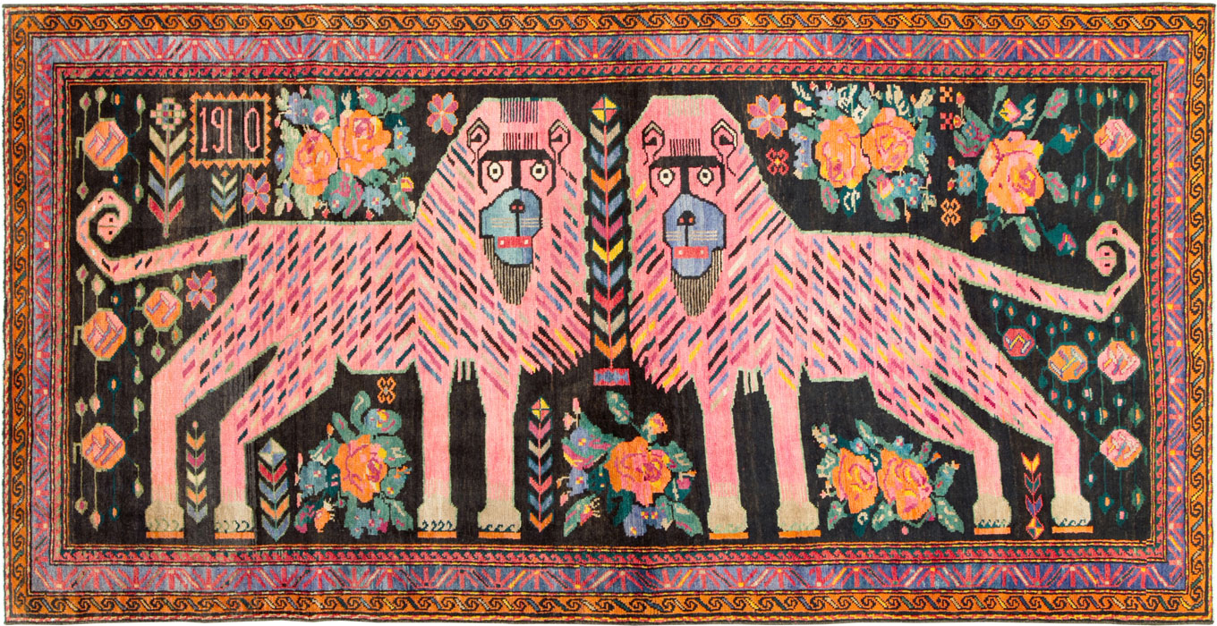 Antique Caucasian Karabagh Pictorial Rug, No.27061 - Galerie Shabab