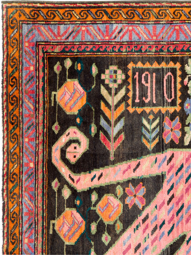 Antique Caucasian Karabagh Pictorial Rug, No.27061 - Galerie Shabab