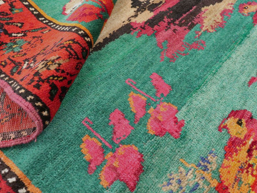 Vintage Caucasian Karabagh Pictorial Accent Rug, No.27062 - Galerie Shabab