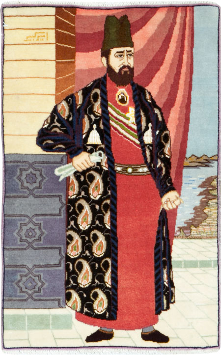 Vintage Persian Tabriz Pictorial Rug, No.27063 - Galerie Shabab