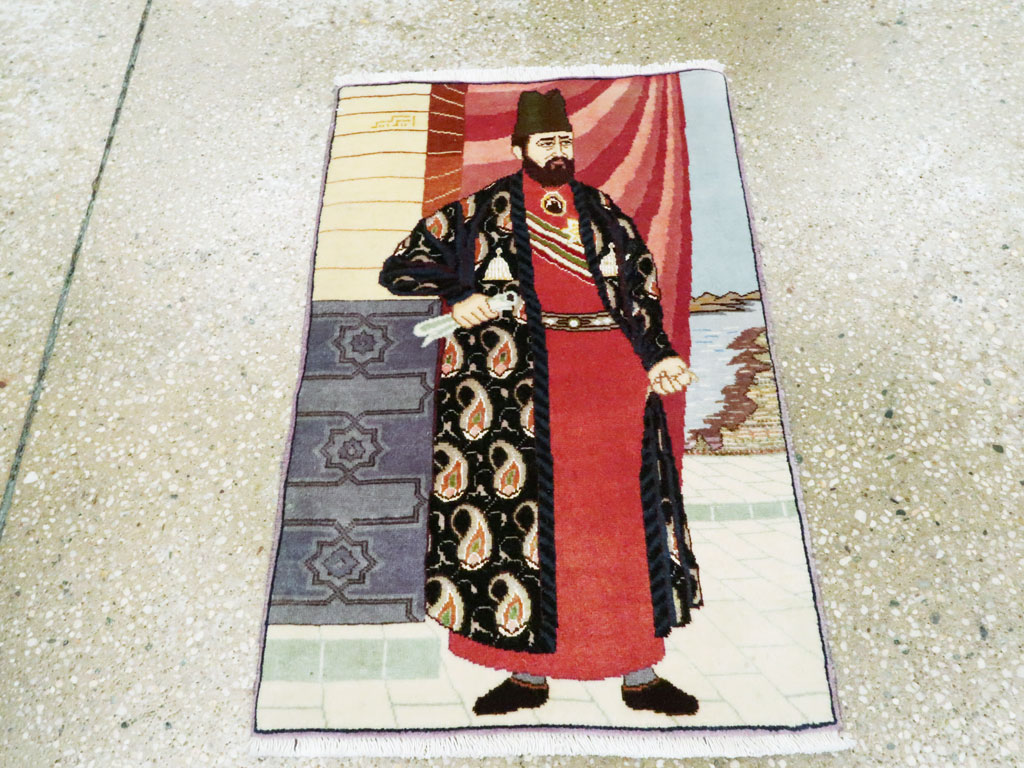 Vintage Persian Tabriz Pictorial Rug, No.27063 - Galerie Shabab