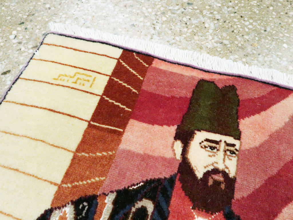 Vintage Persian Tabriz Pictorial Rug, No.27063 - Galerie Shabab