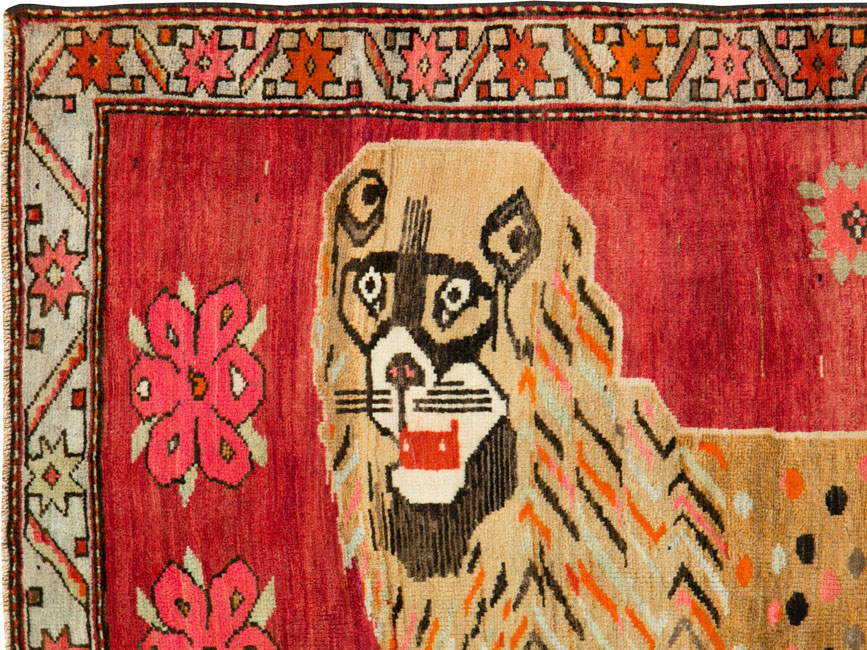 Vintage Caucasian Karabagh Pictorial Rug, No.27068 - Galerie Shabab
