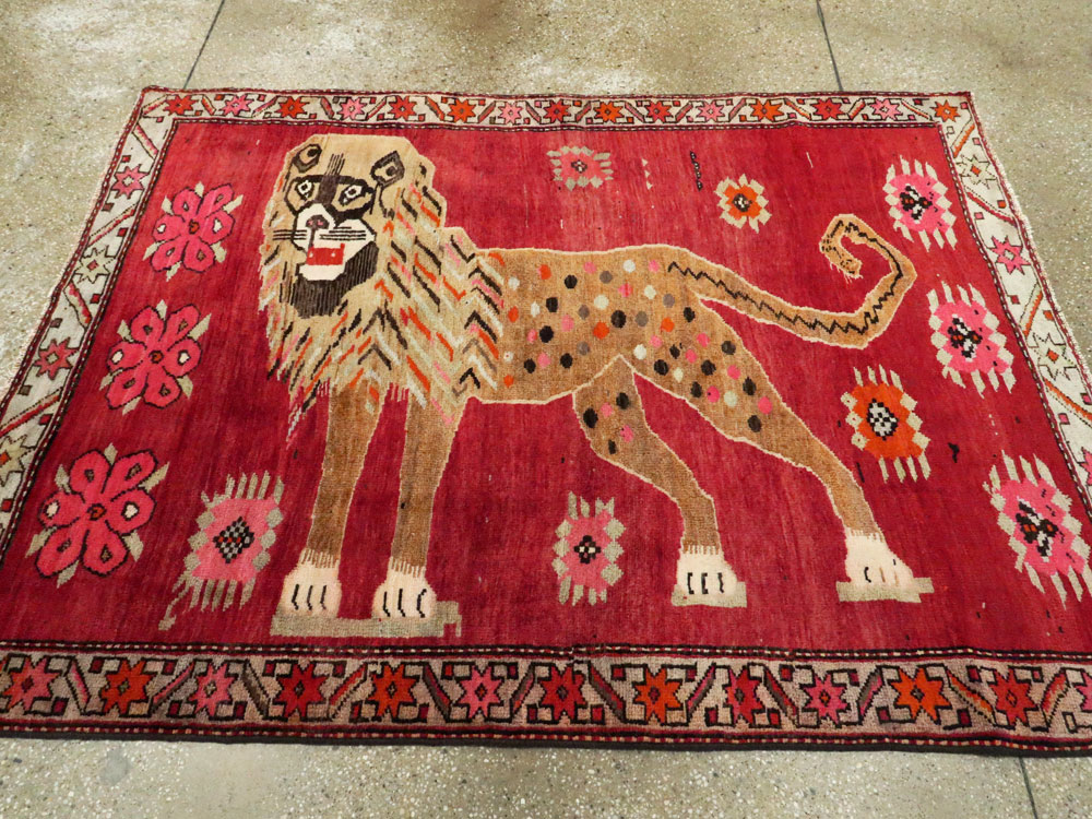 Vintage Caucasian Karabagh Pictorial Rug, No.27068 - Galerie Shabab