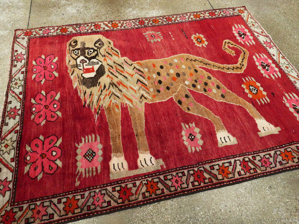 Vintage Caucasian Karabagh Pictorial Rug, No.27068 - Galerie Shabab