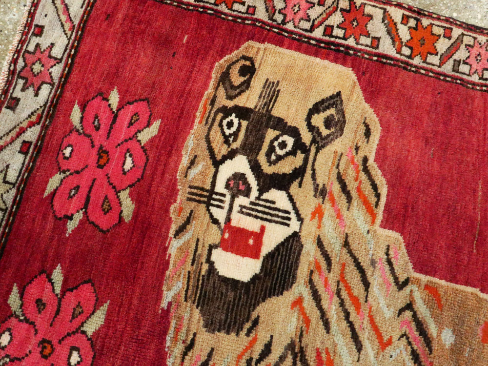 Vintage Caucasian Karabagh Pictorial Rug, No.27068 - Galerie Shabab