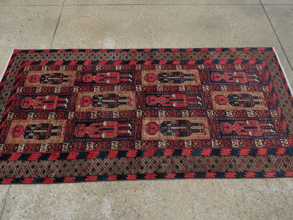 Vintage Central Asian Pictorial Turkoman Tribal Rug (Pair: 1 of 2), No.27069 - Galerie Shabab