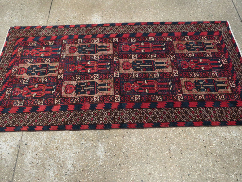 Vintage Central Asian Pictorial Turkoman Tribal Rug (Pair: 2 of 2), No.27070 - Galerie Shabab