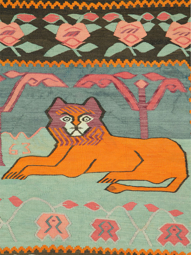Vintage Persian Shiraz Pictorial Kilim, No.27071 - Galerie Shabab